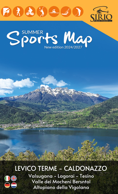 Mappa estiva sportiva di Levico Terme e Caldonazzo, edizione 2024/2027.